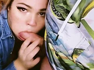 I love watching this blonde couple do a homemade blowjob ending in cum in mouth