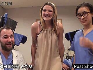 Alexandria Riley forced to orgasm by nurses with Hitachi