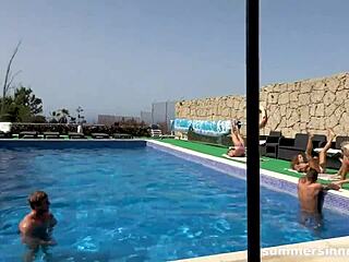 Wild Pool Orgy With Blowjobs And Deepthroats
