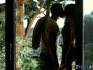 i love how this fetish babe tugs my cock with her feet