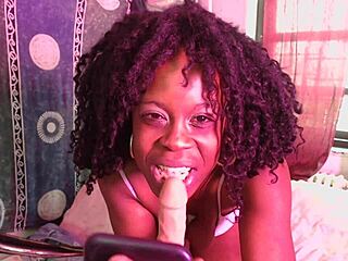 Emily's room showcases raw solo action with a stunning ebony star in focus