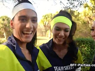 Sexy Runners Teasing Big Cock In Uniform