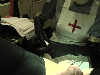 Rubbernurse Agnes Teases in Grey Latex Dress