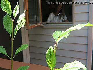 nikki gets fucked doggystyle from behind with her big tits bouncing