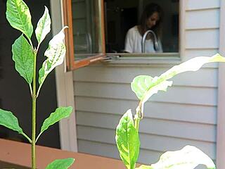 nikki gets fucked doggystyle from behind with her big tits bouncing