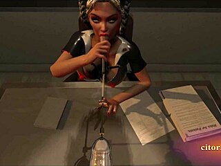 I watch the blonde nurse suck cum