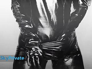 mistress emily doomed gives me squeaky pvc joi with latex teasing and gloves in this private session.