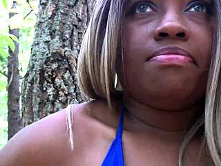 Does Don Whoe suck Nina Rivera's sweet pussy in the forest?