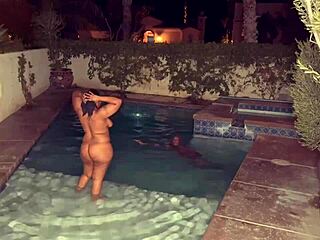 fun with ebony stepsister's big booty at pool