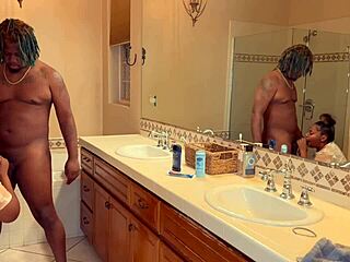 fun with ebony stepsister's big booty at pool