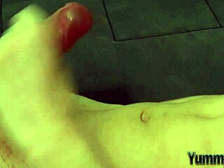 gay kinky hunk gives footjob and cums on feet