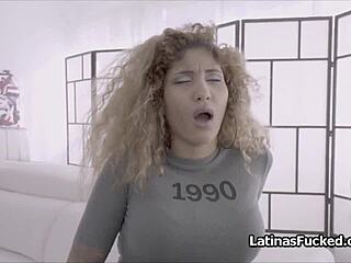 Curly latina couple needs monster cock after vibrating panties in hardcore action