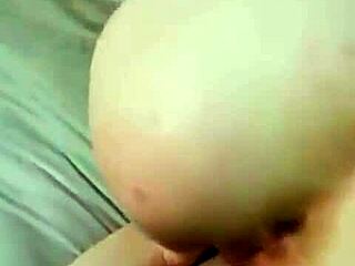 Roxy, the redhead amateur wife, fucks her ass with toys while Lee finishes with an anal creampie