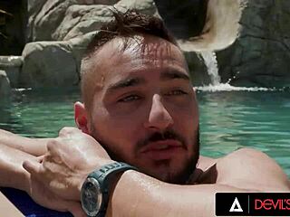 In the outdoor scene, petite babe Liz Jordan's lesbian pussy gets roughly fucked to a hot creampie