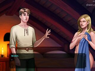 Huge boobs blonde sticks small wooden dildo into shaved pussy