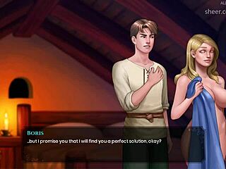 Huge boobs blonde sticks small wooden dildo into shaved pussy