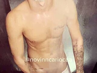 TikTok famous twink showers with clothes on until naked