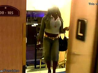 Ebony Brunette in Lingerie and Boots Poses with Big Ass