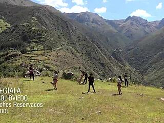 Peruvian Dancers Perform Traditional Dance