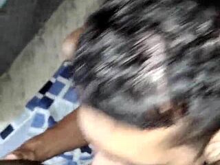 Swallows big black cock at gloryhole