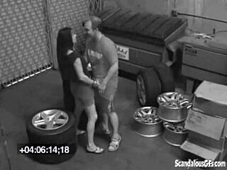 couple enjoys intimate moments in garage