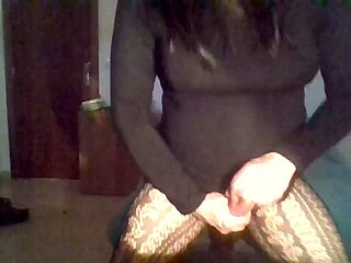 Shemale showcases massive cock on live webcam stream