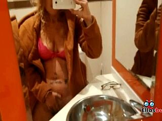 Horny Blonde Seeks Sex In Public Bathroom