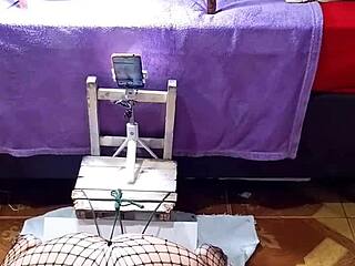 Exhibitionist Rips Clothes in Doggy Style Striptease