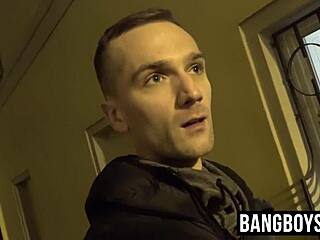 Two gay dudes sucking and fucking in building