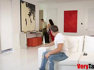 Whore step sis shocks everyone by letting him bang her hard.