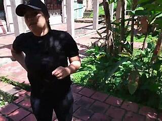 my trainer fucks me and cums on my big tits 😍