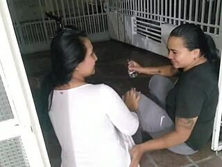 Colombian Latina Tempts Me on Public Stairs.