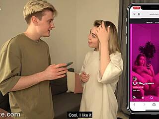 Caught Stepsister Filming Her Shaved Pussy Close-Up