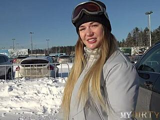 Hubby and wife lure ski instructor into wild threesome