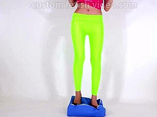 beautiful woman teases with high heels on cushion