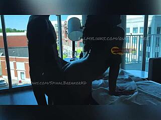 Quincy Roee takes big black monster cock in her ebony ass and tits