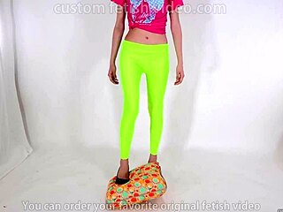 beautiful woman teases with high heels on cushion