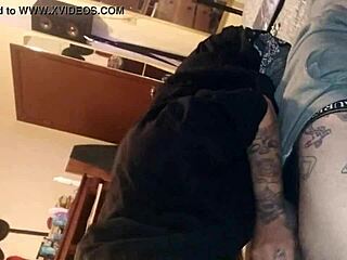 amanda gives deepthroat blowjob in casual scene