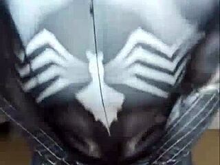 Asian Cosplay Spider-Girl Teases With Vibrator On Her Pussy