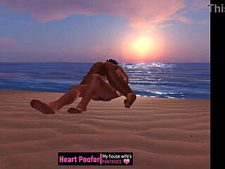 Cartoon Character Rides Wildly in Sunset Scene