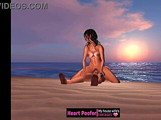 Cartoon Character Rides Wildly in Sunset Scene