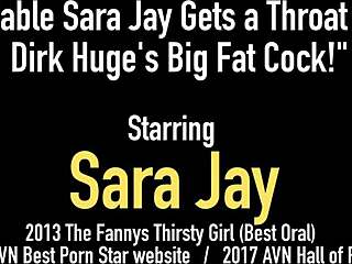 Insatiable sara jay rides dirk huges big fat cock and gets a throat pie