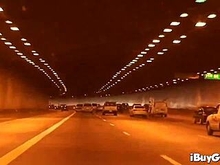 Hey, check Carly Parker flashing her big tits in a moving car!