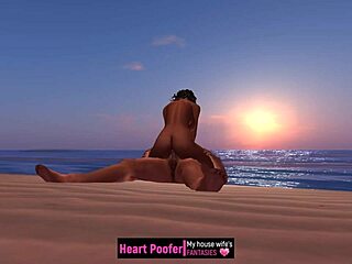 Cartoon Character Rides Wildly in Sunset Scene