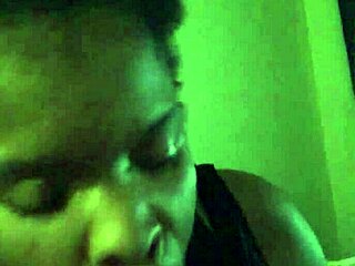 ebony gives sloppy head to black guy