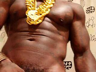 Hallelujah Johnson Stroking Huge Monster Cock for Cumshot!