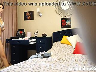 my naughty ex-girlfriend strips naked trying outfits in wardrobe.