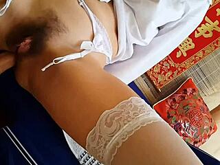 nurse offers special treatment in the sex clinic, teasing with her sexy legs and ass