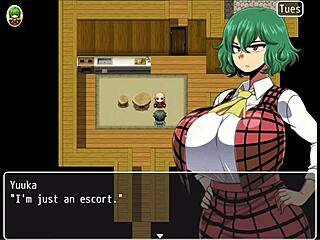 Yuka, the goddess with huge breasts, gets slowly corrupted in the yokai hentai game episode 5