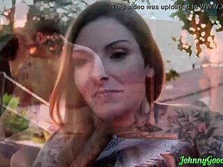 Johnnygoodluck tattoo babe penny archer gets eaten out and fucked outdoors in lingerie